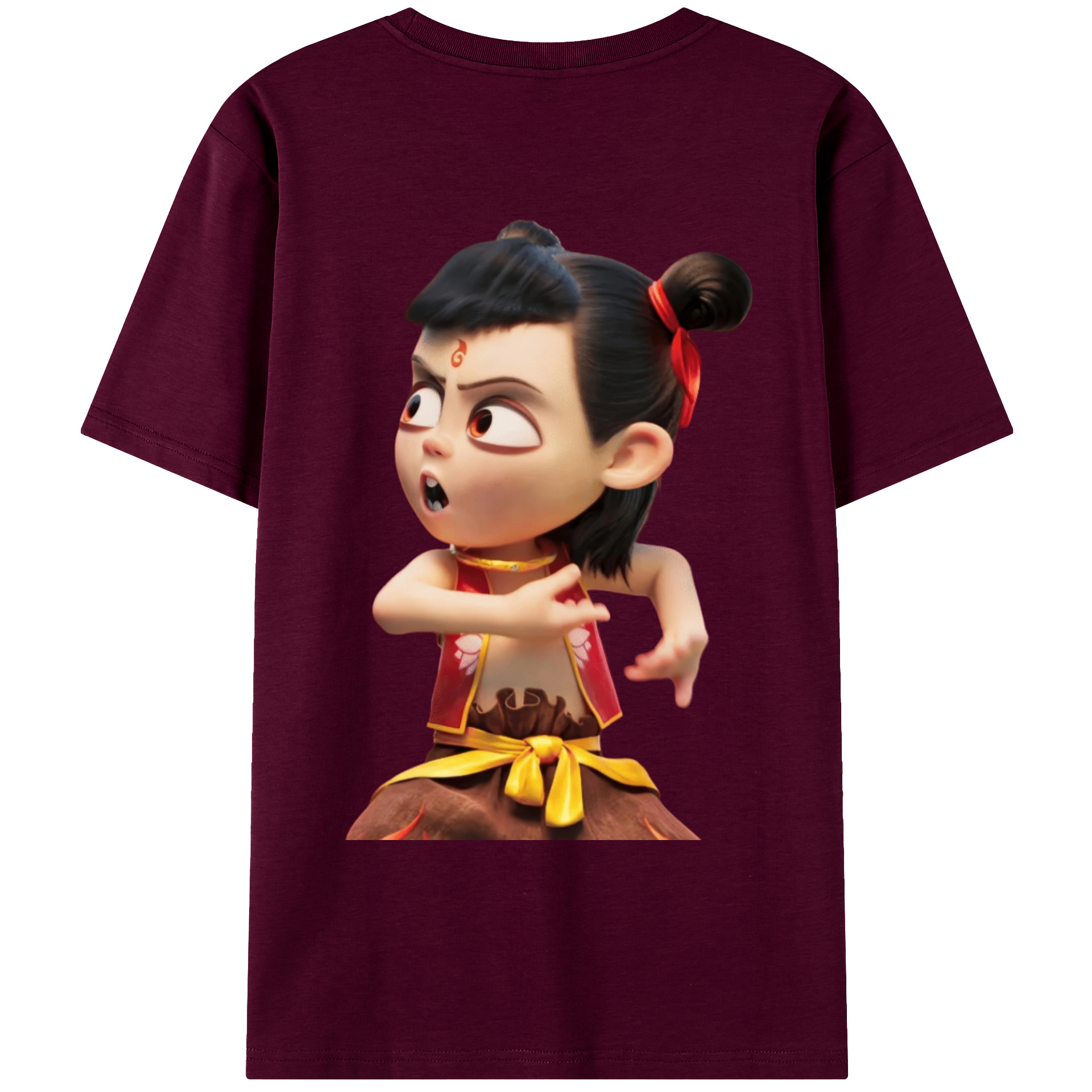 （画像用） Ne Zha 2 ナタ 魔童の大暴れ レディース半袖Tシャツ(バックプリント)